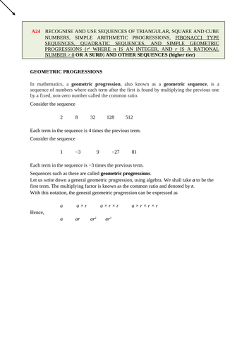Geometric progressions  (Higher).docx