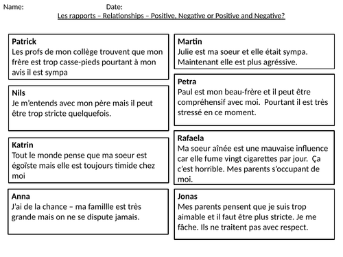 FRENCH FAMILY RELATIONSHIP 22 SLIDES