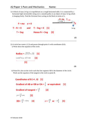 AS and A Level Maths Practice (64 pages) with solutions