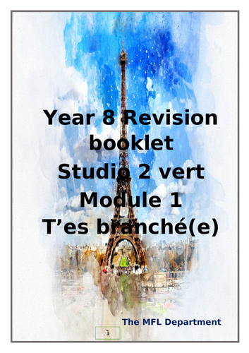 Year 8 studio 2 Module 1 revision booklet