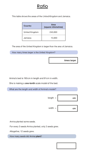 Year 6 Ratio - Solving Problems