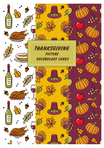 Thanksgiving Picture Vocabulary Cards