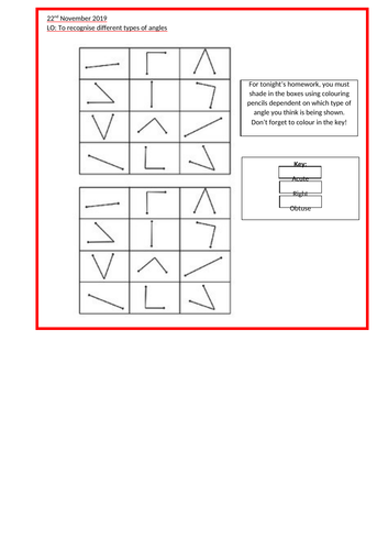 Year 3/4: Types of angle