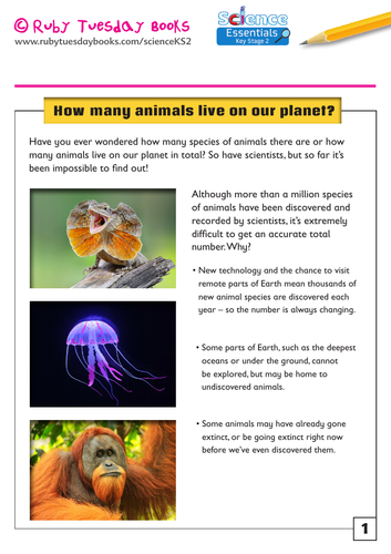 How many animals live on our planet? | Teaching Resources