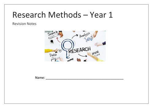 Research Methods Year 1 mind map booklet