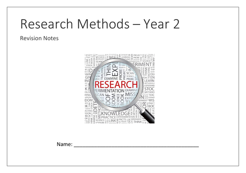 Research Methods Year 2 mind map booklet