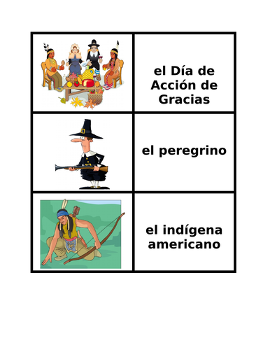 Día de Acción de Gracias (Thanksgiving in Spanish) Card Games