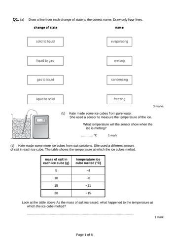 Solubility Questions + Answers Y7