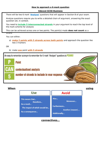 GCSE EDEXCEL BUSINESS - EXAM TECHNIQUE HELPSHEET