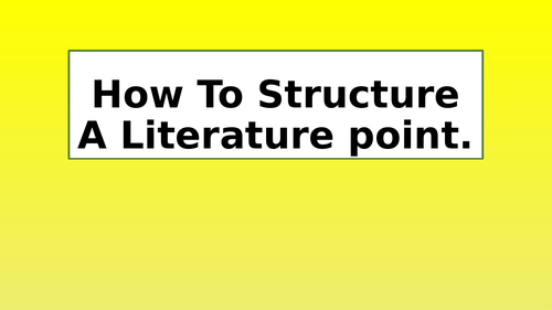 A way to structure a literature point using An Inspector Calls examples.