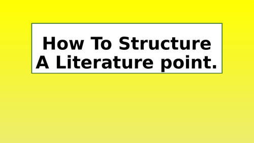 A way to structure a literature point using An Inspector Calls examples ...