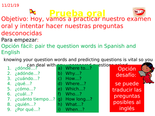oral preparation IGCSE/IB