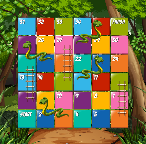 Free snake and ladder game template