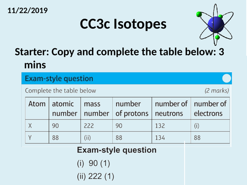 CC3c Isotopes and practical lesson