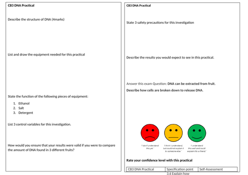 Edexcel CB3/SB3 Required practical revision sheet