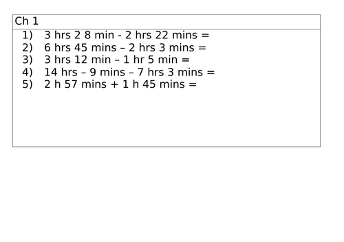 Maths - KS2 Subtracting Time