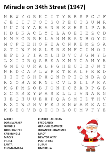 Miracle on 34th Street (1947) Word Search