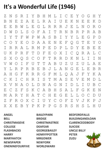 It's a Wonderful Life (1946) Word Search