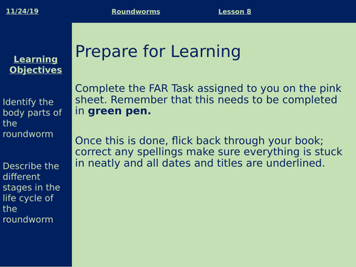 The Lifecycle of Roundworms - Full Lesson