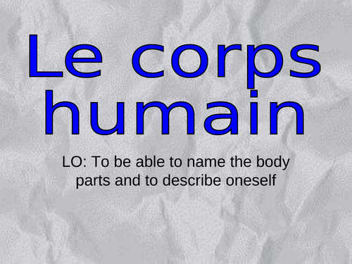 Human body in French (year 5/year 6)