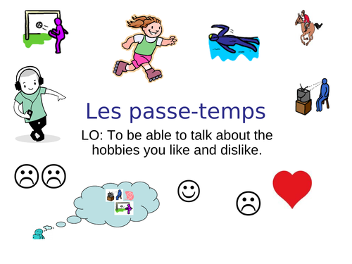 Hobbies in French for Key stage 2