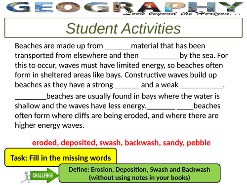Geography, sand dunes, Sandy vs Shingle beach