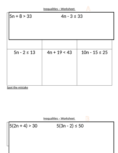 Solving Inequalities