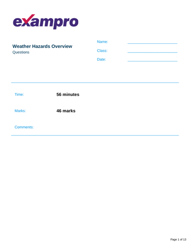 Geography AQA Paper 1 Exam Questions