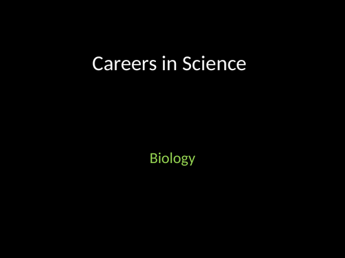 Careers in Science Slides for Contextual Learning
