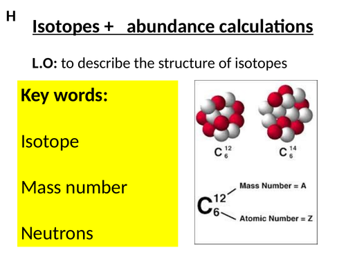 Edexcel Chemistry  isotopes and isotope calculations