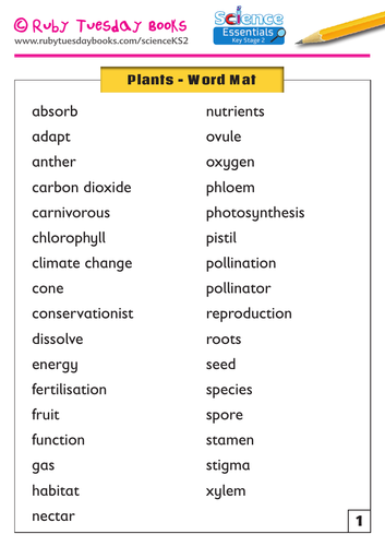Plants - Word Mat