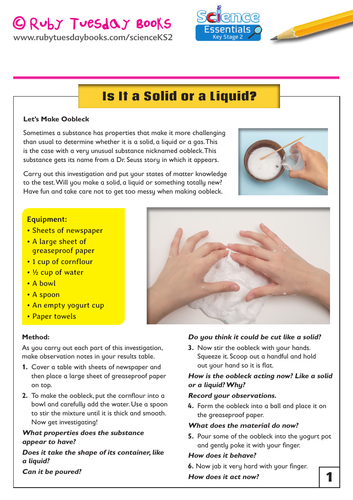 Solid Or Liquid? Oobleck Experiment