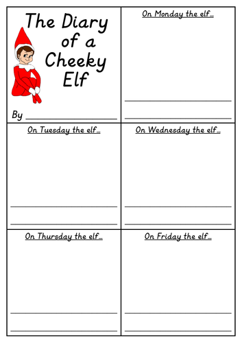 Elf on the Shelf Diary Template