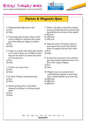 Forces and Magnets - Quiz