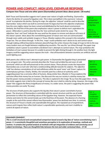 Tissue and Ozymandias Grade 9 response