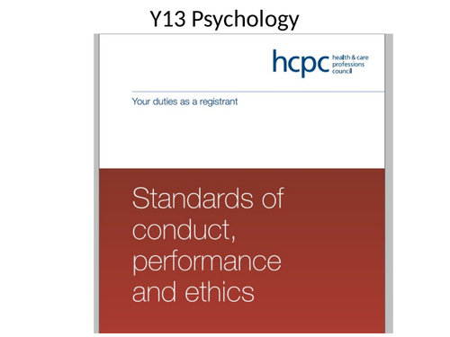 HCPC Guidelines Edexcel IAL Psychology