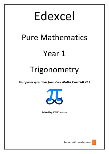 Peaeson Edexcel GCE Maths Trigonometry Year 01 Past paper Questions from C2 and IAL C12