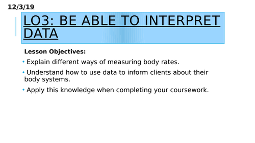 Health and Social Care RO23 LO3 Body Systems