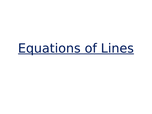 Equations of Lines