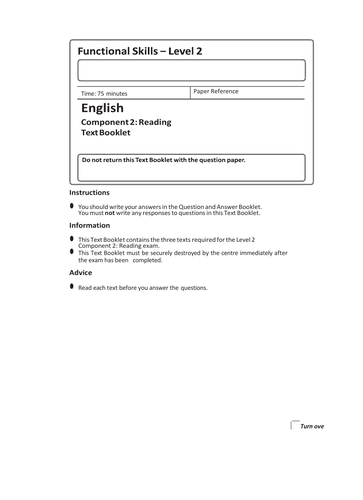 NEW 2020 Functional Skills Level 2 Reading Paper - ROCK CLIMBING (with mark scheme)