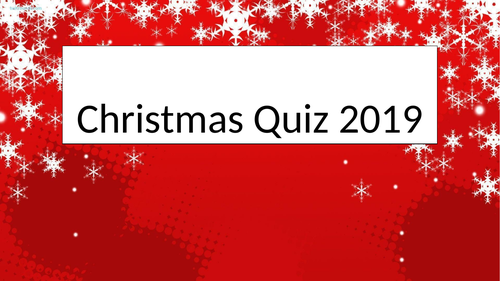 Christmas Quiz 2019