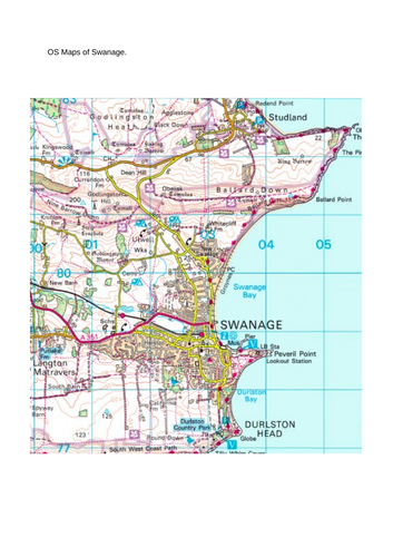 Swanage OS Map Skills Activity