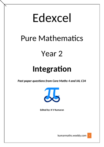 Pearson Edexcel  GCE Mathematics Year 2 Integration Past Paper Questions