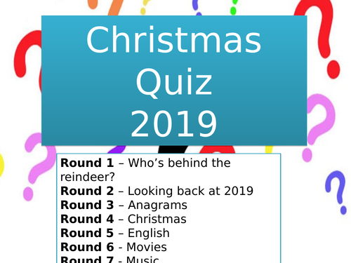 2019 Christmas Quiz Teaching Resources