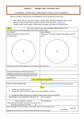 Limits Investigation (Calculus 1)