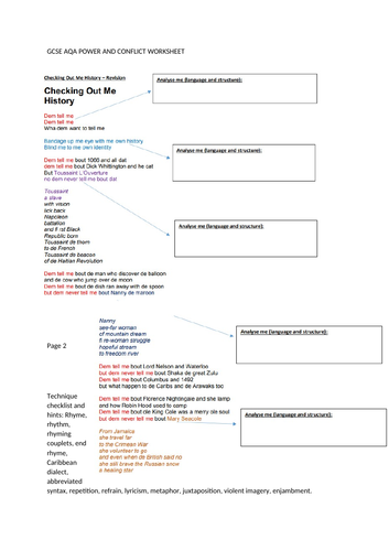 Checking out me history  worksheet revision  GCSE