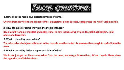 Sociology A2 the media and crime