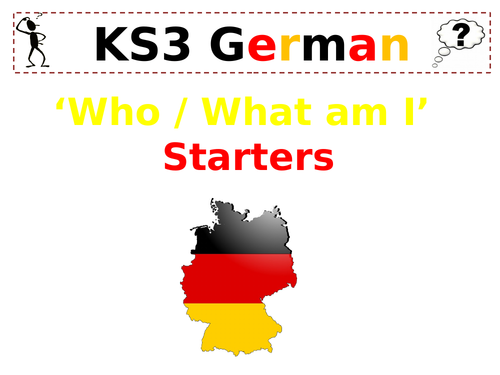 German KS3:  'Guess What' Starters