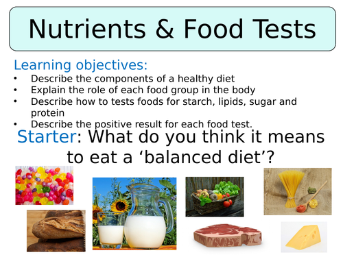 KS3 ~ Year 8 ~ Nutrients & Food Tests