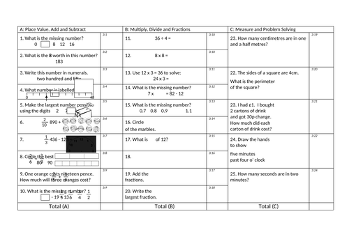 Maths quiz year 3 | Teaching Resources